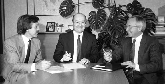 Signing the deal with STS - 1991